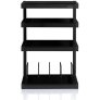 NorStone ESSE Hi-Fi Vinyl 4-Shelf Audio Rack with Vinyl Storage and Black Glass Shelves SATIN BLACK