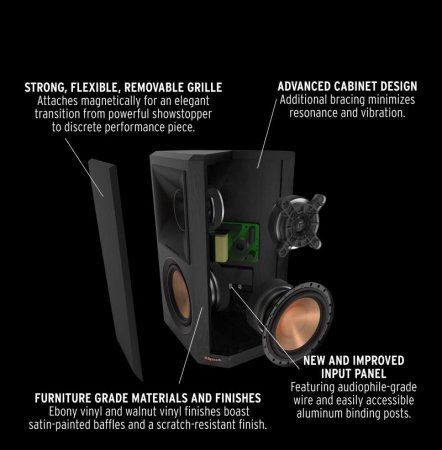 Description image for Klipsch RP502SW II Dual 5.25" Surround Speakers WALNUT