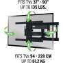 Sanus Preferred SLF428 Full-Motion TV Wall Mount for 37-90 inch TVs BLACK