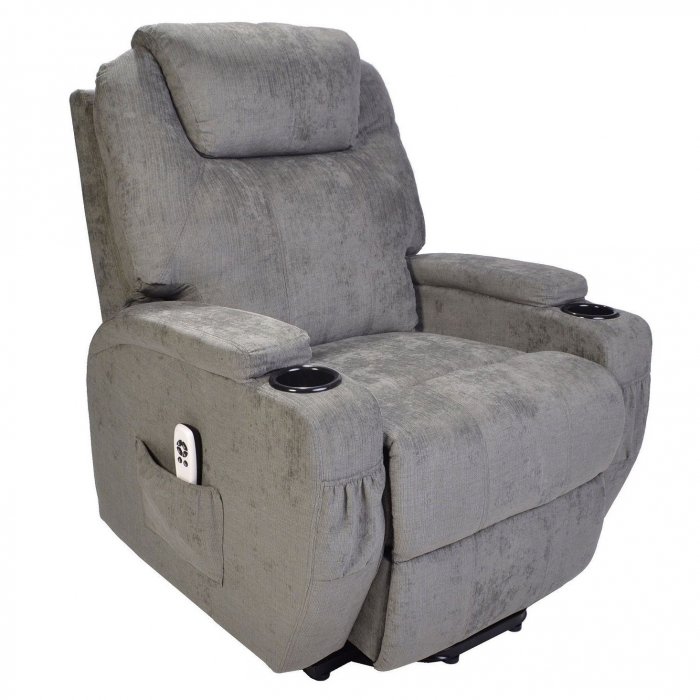Prime Mounts PMC-LIFT Recliner Motorized Lift-Chair w Massage GREY FABRIC - Click Image to Close