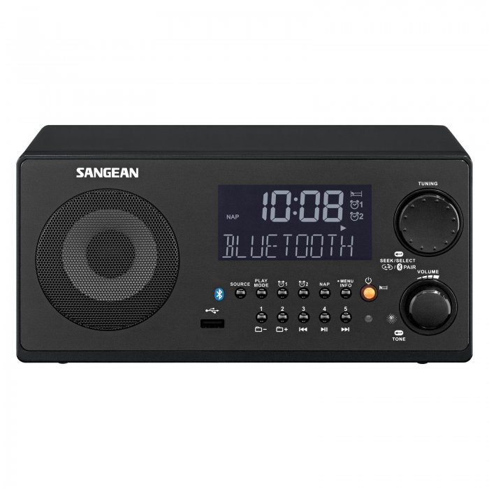 Sangean WR-22 FM-RBDS / AM / USB / Bluetooth Digital Receiver BLACK - Click Image to Close