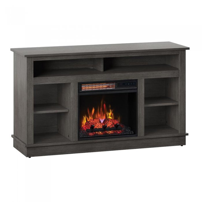 Bell'O DOUGLAS TV Stand With Electric Fireplace WEATHERED GREY - Click Image to Close