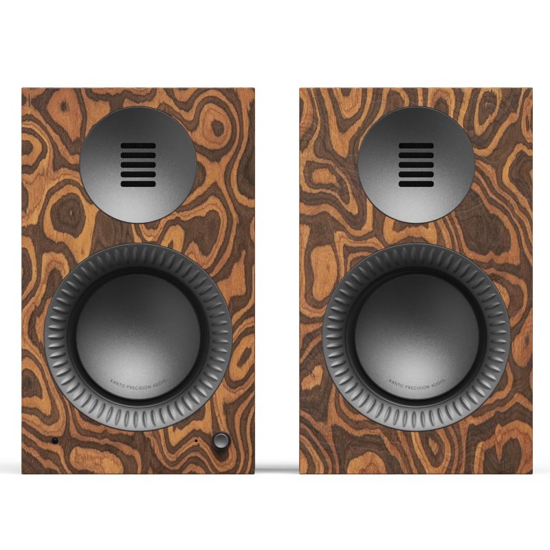Kanto Living TUK 2nd Gen (2nd Gen) 260 W Premium Powered Speaker System with Bluetooth 5.4 Dual RCA and USB -C Inputs MATTE BURLED EBONY W/ GUNMETAL