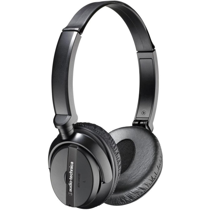 Audio Technica ATH-ANC20 QuietPoint Active Noise-Cancelling On-Ear Headphones Black