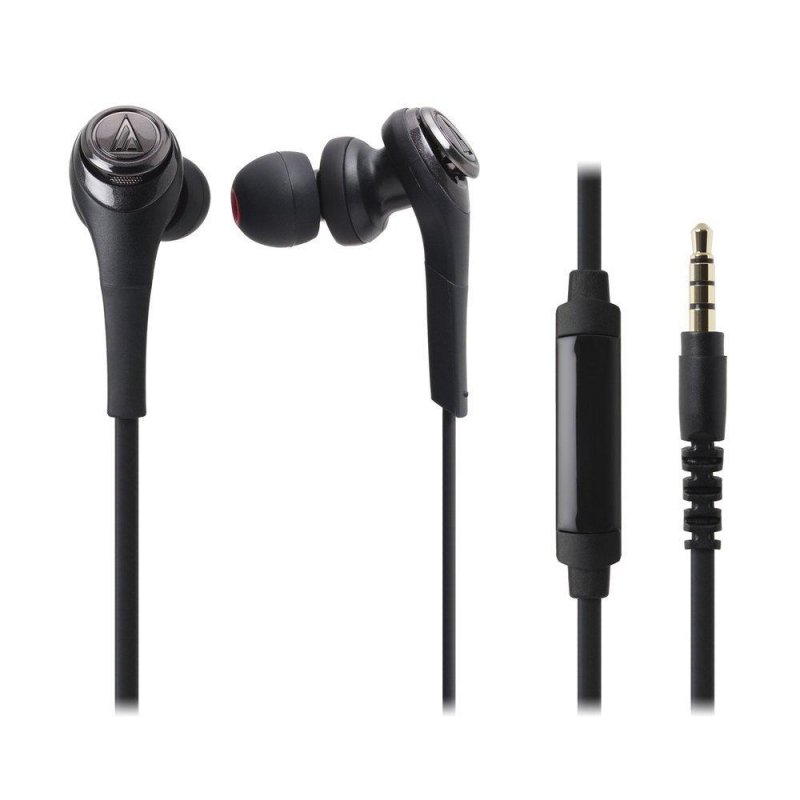 Audio-Technica ATH-CKS550iSBK Solid Bass In-Ear Headphones with Mic BLACK