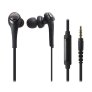 Audio-Technica ATH-CKS550iSBK Solid Bass In-Ear Headphones with Mic BLACK