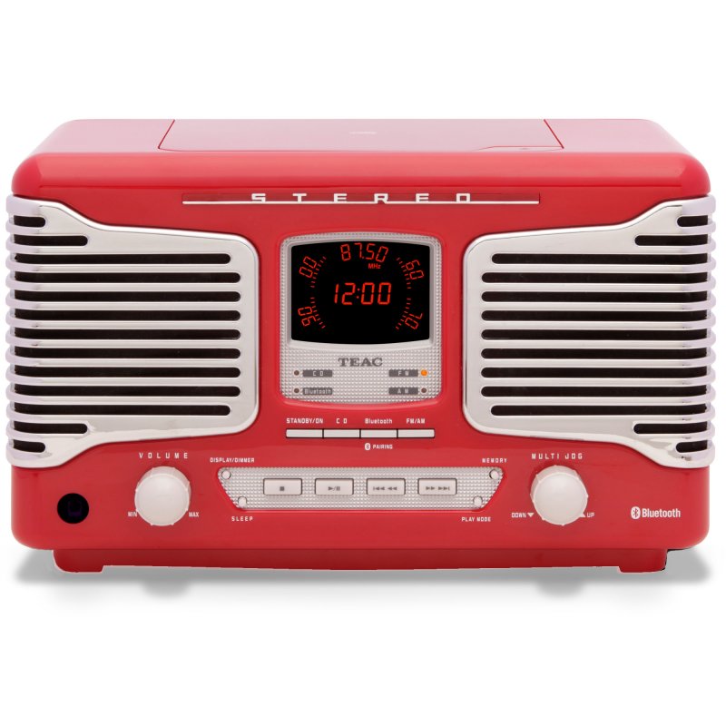Teac SL-D800BT Wireless Bluetooth Vintage Retro Radio RED