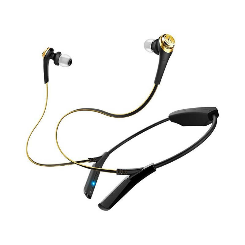 Audio Technica ATH-CKS550BTBGD Solid Bass Wireless In-Ear Headphones Mic Control GOLD