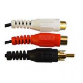 Standard 'Y' Audio Cable RCA plug to 2 RCA Jacks (6in)