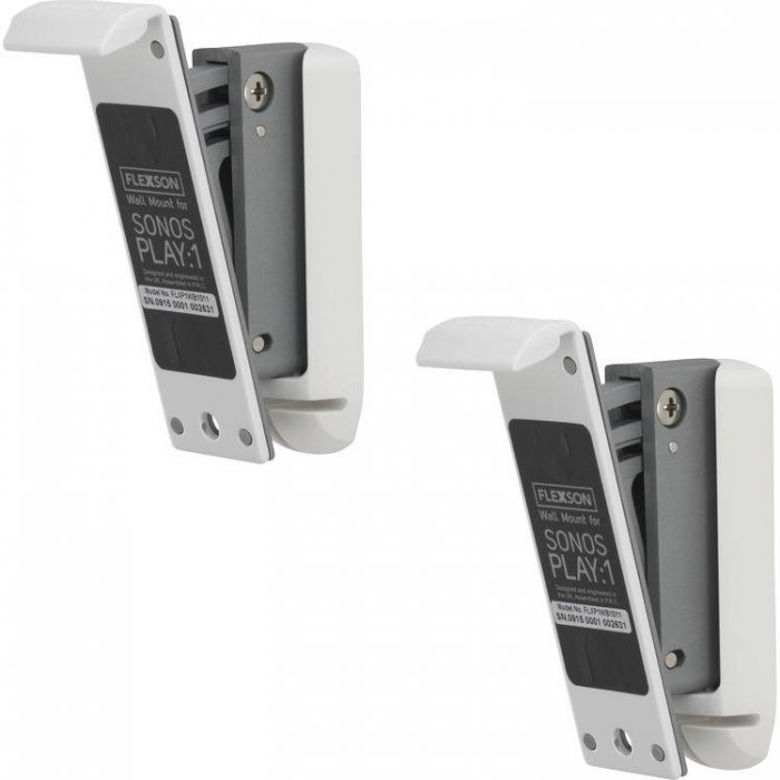 Flexson FLXP1WM2011 Wall Mount for Sonos Play:1 WHITE (Pair) - Click Image to Close