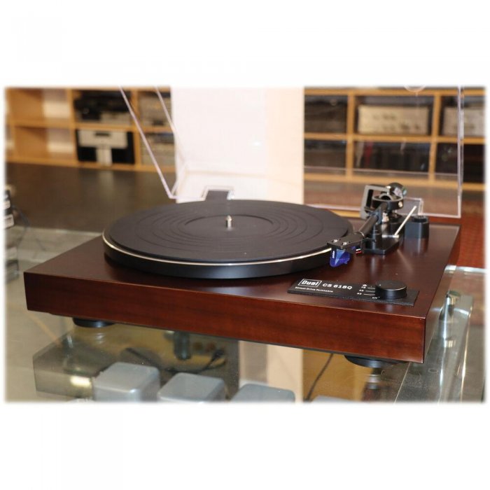 Dual CS 618W Manual Turntable With Auto Stop GLOSS WALNUT - Click Image to Close