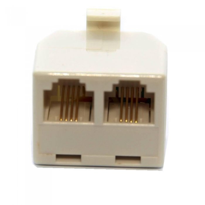 Ultralink UHS62WH Telephone Duplex Jack Adapter WHITE - Click Image to Close