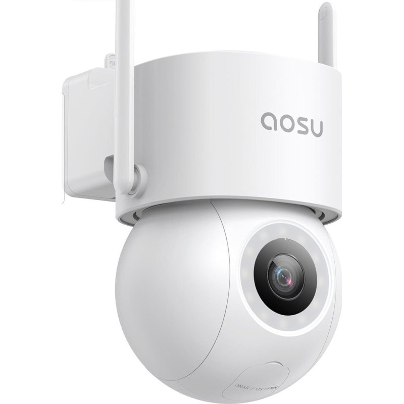 aosu C5E Security Cam D1 SE 3K 5MP 360° Wired Outdoor Security Camera WHITE