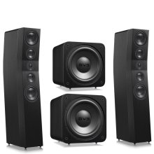 SVS Ultra Evolution Pinnacle & Dual SB-3000 R|Evolution High-Performance 2.2 Speaker System BLACK OAK VENEER / BLACK ASH - Open Box