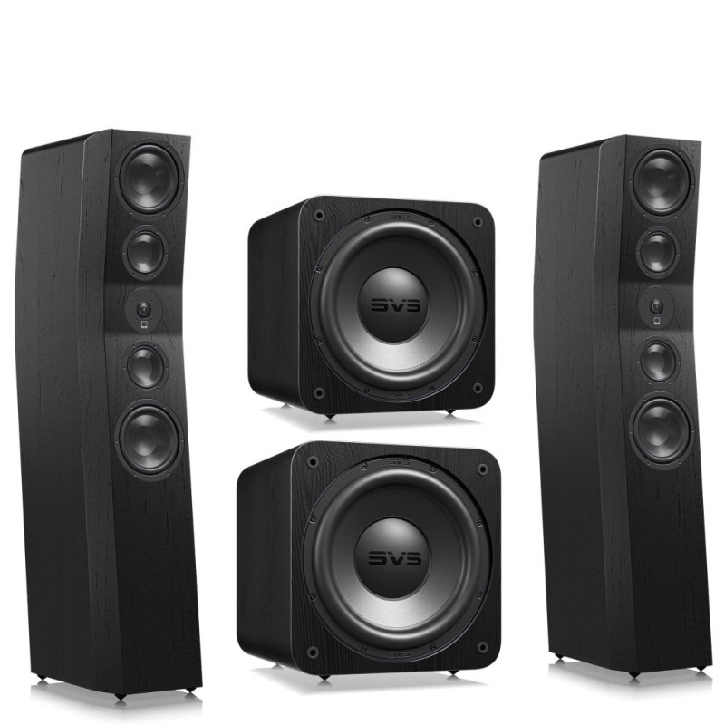 SVS Ultra Evolution Pinnacle & Dual SB-3000 R|Evolution High-Performance 2.2 Speaker System BLACK OAK VENEER / BLACK ASH - Open Box