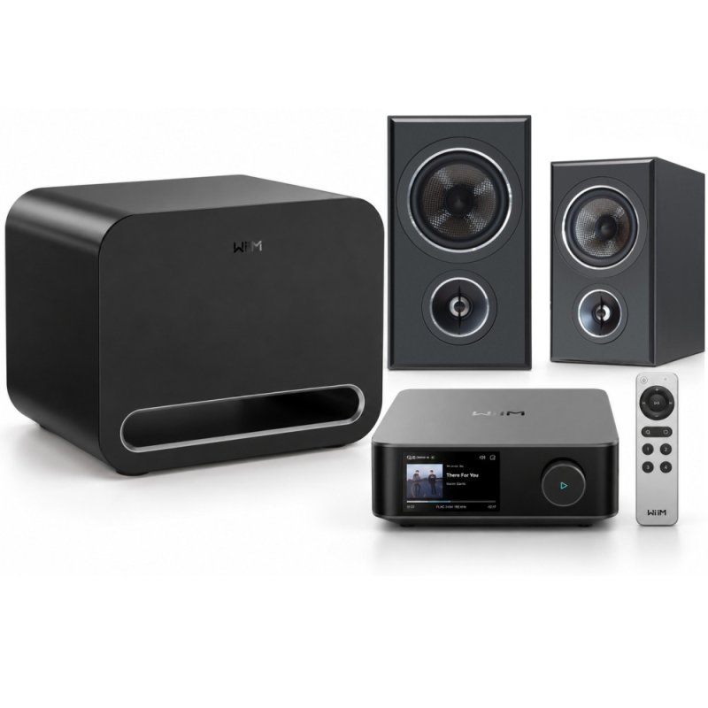 WiiM Amp Ultra & PSB Imagine B50 with WiiM Sub Pro Hi-Res Streaming Speaker System Bundle BLACK