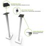 Kanto SP32PLW 32 inch Bookshelf Speaker Stands (Pair) WHITE