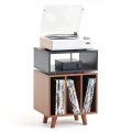 NorStone Stockholm 700 Turntable Stand with Vinyl Storage BLACK SATIN / WALNUT