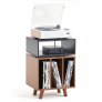 NorStone Stockholm 700 Turntable Stand with Vinyl Storage BLACK SATIN / WALNUT