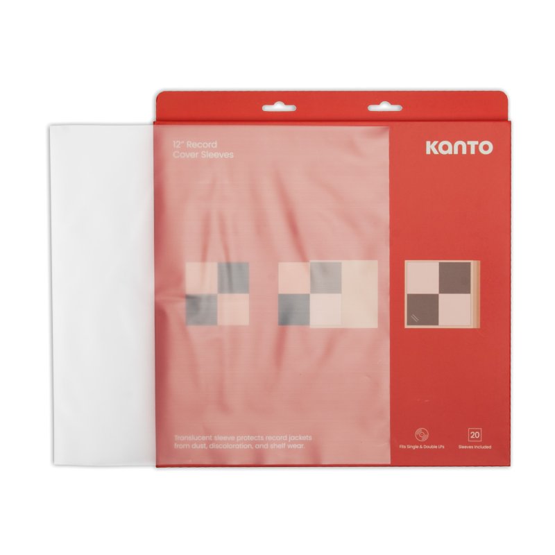 Kanto Living TT-CS20 Translucent Outer Cover Sleeves for 12-Inch Vinyl Records — 20 Pack