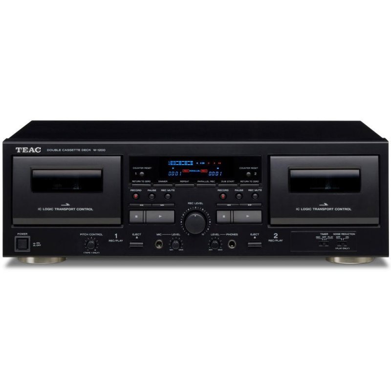 Teac W-1200 Dual Cassette Deck Recorder BLACK