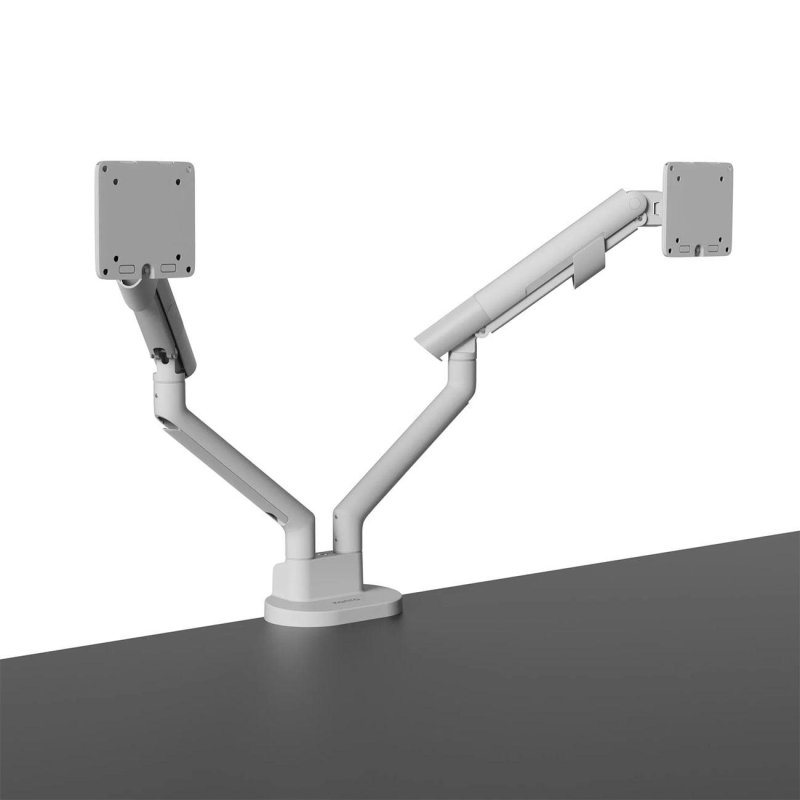 Kanto DM2W Desktop Monitor Arm - Mech. Spring, Dual Arm - WHITE