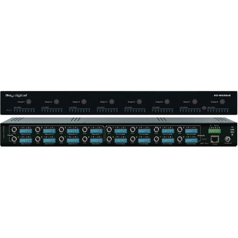Key Digital KDMAX8X8 8x8 Audio Matrix Switcher