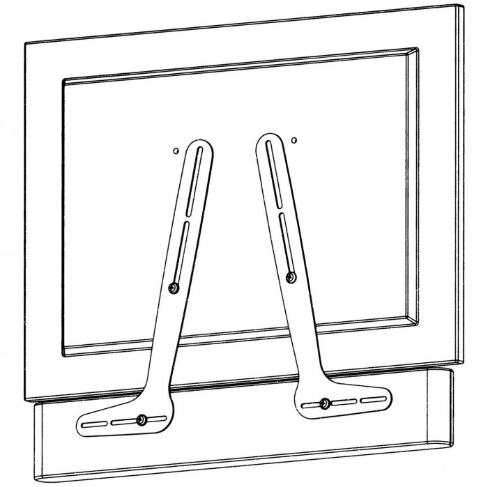 Sonora SWBR Universal Sound Bar or Center Channel Bracket - Click Image to Close