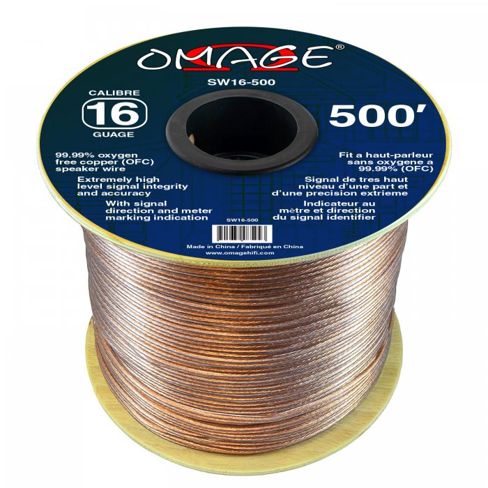 Omage SW16-500 16-Gauge Oxygen Free Copper Speaker Wire 500-Foot - Click Image to Close