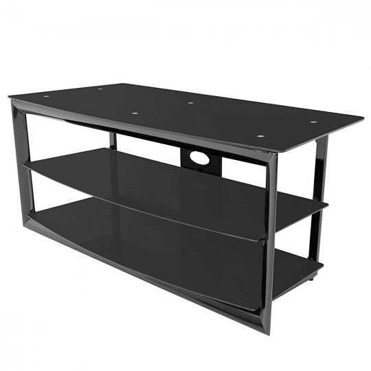 Techcraft MC4832B Glass on Metal Television Stand BLACK