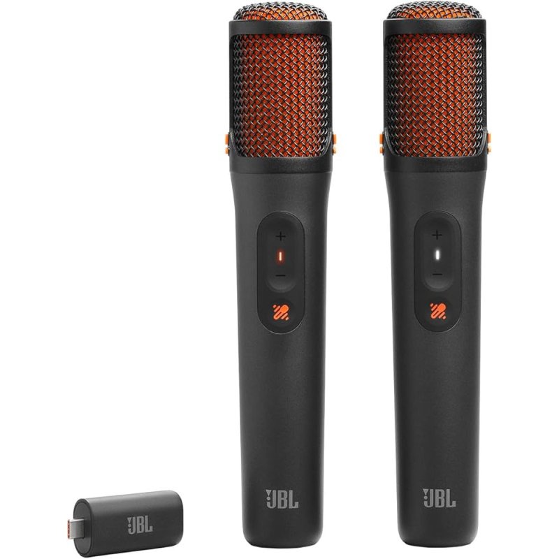 JBL EasySing Mics 2 Wireless Karaoke Microphone System with AI Dongle Receiver BLACK