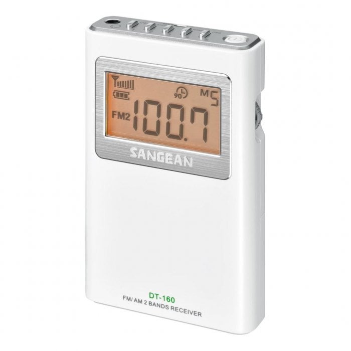 Sangean DT-160 FM/AM Stereo Pocket Radio WHITE - Click Image to Close