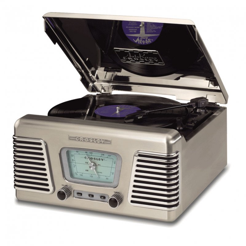 Crosley CR711-BC Autorama Record Player (Brushed Chrome)