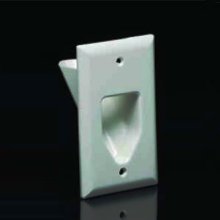 DataComm 45-0001 Single Gang Recessed Cable Plate