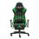 Home Touch WARLOCK Gaming Chair w PUC Fabric, Foot Rest & Lumbar Support BLACK/GREEN