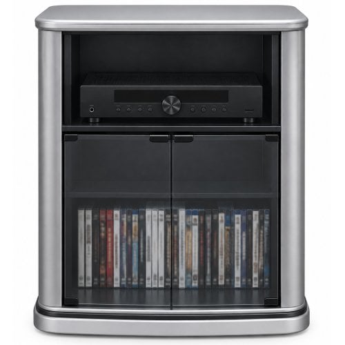 Tech-Craft S-AV32 Sculpture Series Swivel TV Stand with Glass Doors BLACK