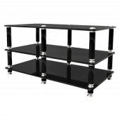 NorStone Stabbl Three Glass Shelf AV Rack BLACK