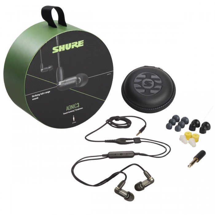 Shure AONIC 3 Sound Isolating Earphones w Balanced Armature Driver BLACK - Click Image to Close