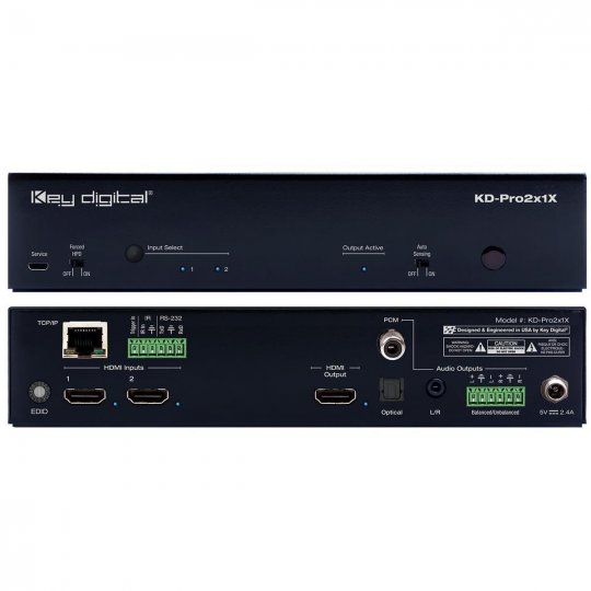 Key Digital KDPRO2X1X 2x1 4K/18G HDMI Switcher