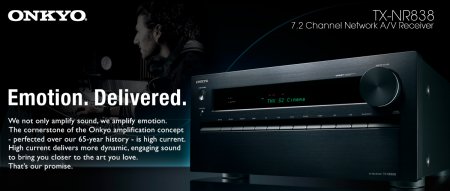 Description image for Onkyo TX-NR838 7.2-Channel Network A/V Receiver w/ HDMI 2.0
