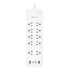 Ultralink ULPSP10P 10-Outlet Power Surge Protector with USB-C 35W Charging WHITE