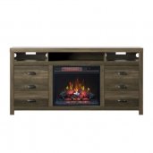 Bell'O WILDER TV Stand With Classic Flame Electric Fireplace CANYON LAKE PINE