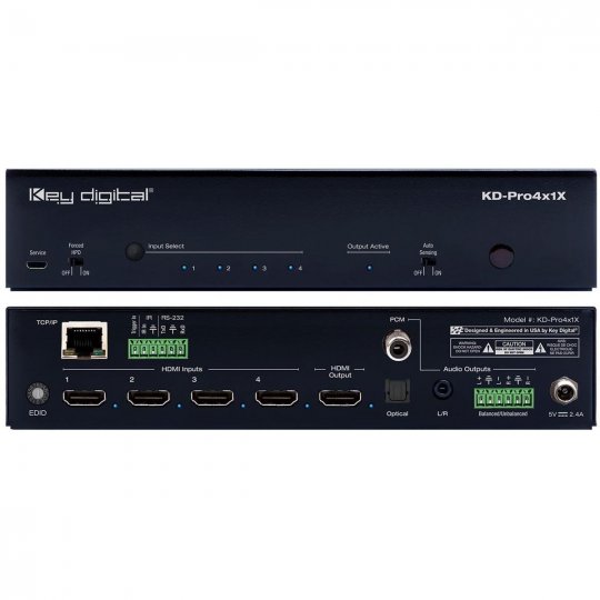 Key Digital KDPRO4X1X 4x1 4K/18G HDMI Switcher