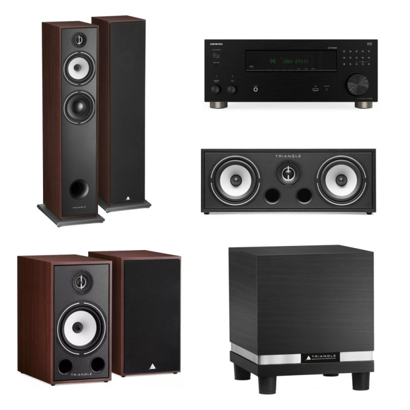 Triangle Borea BR07 & Onkyo TX-RZ30 5.1-Channel Home Theater System Bundle WALNUT/BLACK - Open Box