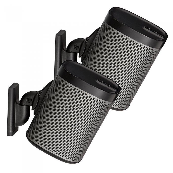 Sanus WSWM1-B2 Wireless Speaker Wall Bracket for Sonos Play: 1 and Play: 3 (Pair) BLACK - Click Image to Close