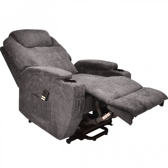 Prime Mounts PMC-LIFT Recliner Motorized Lift-Chair w Massage GREY FABRIC - Click Image to Close