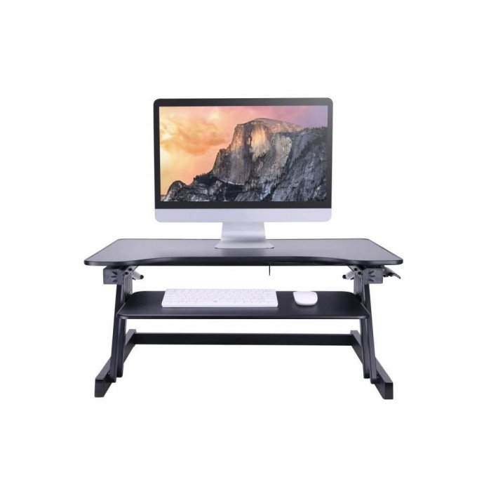 Rocelco ADR Sit-To-Stand 32-Inch Adjustable Desk Riser GREY - Click Image to Close