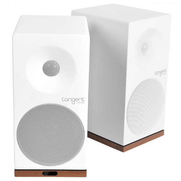 Tangent Spectrum X5 Bluetooth Danish Designed Powered Bookshelf Speakers (Pair) WHITE - Click Image to Close