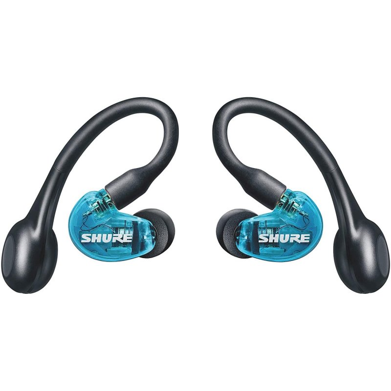 Shure AONIC 215 True Wireless Audio Secure Fit Over-Ear In-Ear Headphones BLUE