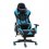 Home Touch WARLOCK Gaming Chair w PUC Fabric, Foot Rest & Lumbar Support BLACK/AQUA